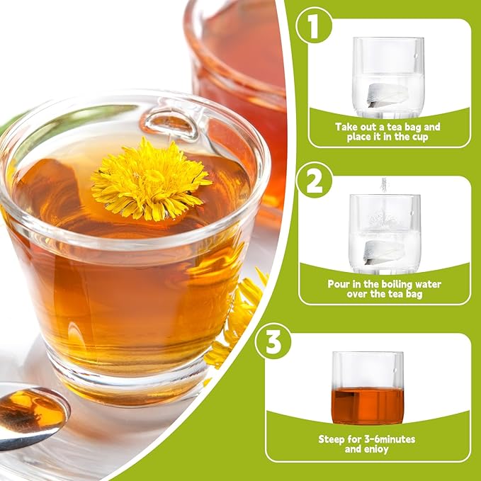 Dandelion Leaf & Root Tea bags, 100% Pure dandelion root tea - Natural Dandelion Herbal Tea for Liver & Kidney Health - Boost Immune System -Non-GMO -120 Teabags