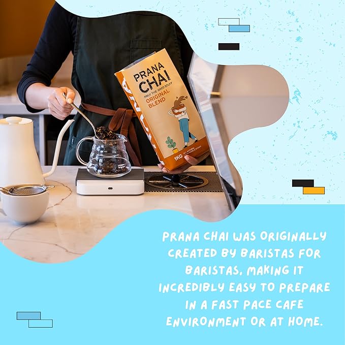 Prana Chai Original Masala Blend 250g + Huskee 12oz Cup with Lid + Stainless Steel Fine Mesh Strainer