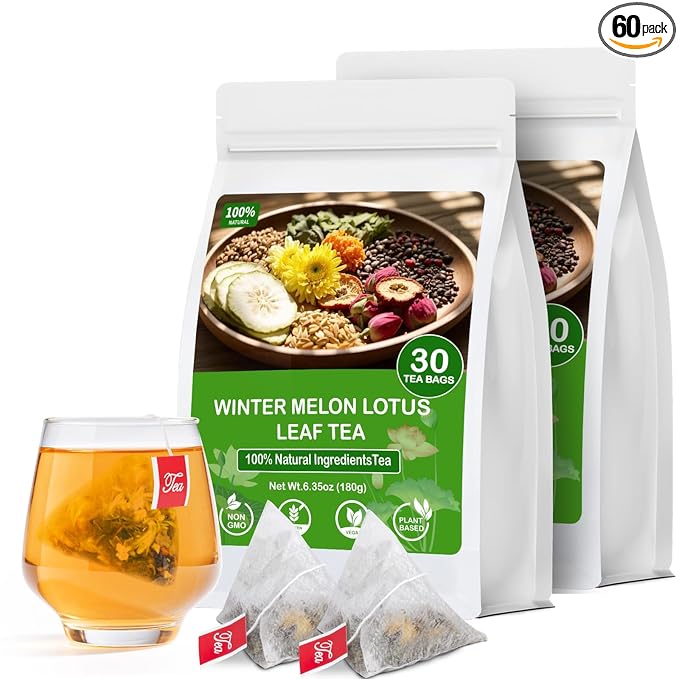 Winter Melon Lotus Leaf Tea, 100% Natural Oil Cleansing Tea, Traditional Chinese Oil Reducing Herbal