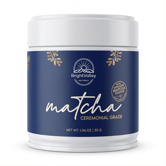Ceremonial Grade Premium Matcha Powder– 100% Japanese Premium Matcha Powder, Shade-Grown & Stone-Ground, Smooth Flavor, Energy & Focus Without Jitters, Perfect for Lattes & Daily Wellness – 1.06 oz - By BrightValley Naturals