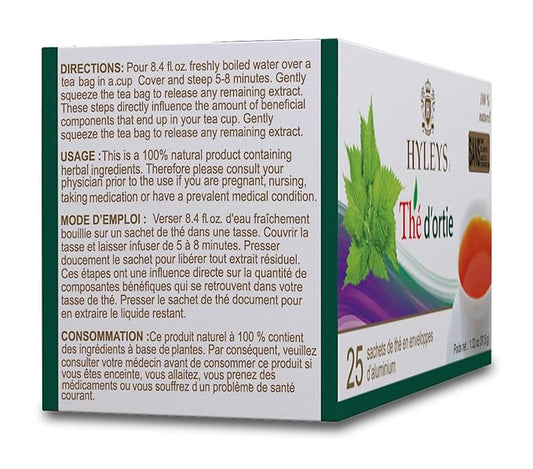 12 pack of Hyleys Natural Nettle Leaves with Black Tea - 25 Tea Bags (100% Natural, Sugar Free, Gluten Free and Non-GMO)
