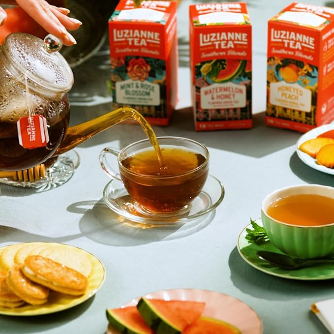 Luzianne Southern Blends Mint & Rose Flavored Herbal Tea Bags, 18ct Box (Pack of 1)