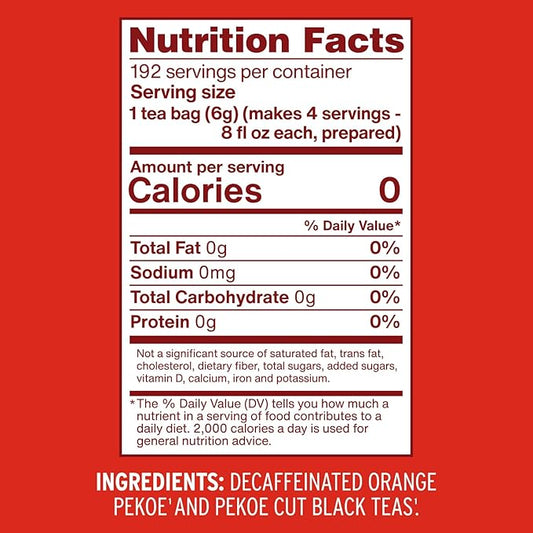 Luzianne Decaffeinated Iced Tea Bags, Family Size, 48ct Box (Pack of 6)