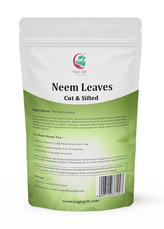 Neem Leaf 1 lb (454 grams), 100% Natural Tea, Neem Leaves Cut and Sifted, Azadirachta Indica Leaf, Margosa Leaves, Non-GMO, Ethically Sourced