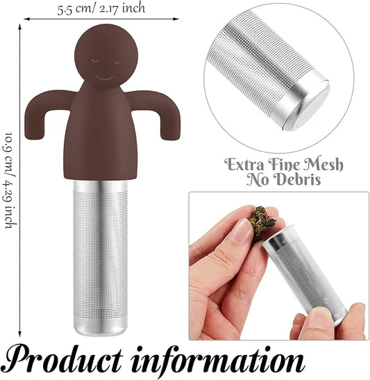 Hicarer 2 Pieces Tea Infuser for Loose Tea Cute Fine Mesh Tea Strainer Stainless Steel Tea Filter Ball Tea Diffuser Steeper for Teacups Teapots (Gray