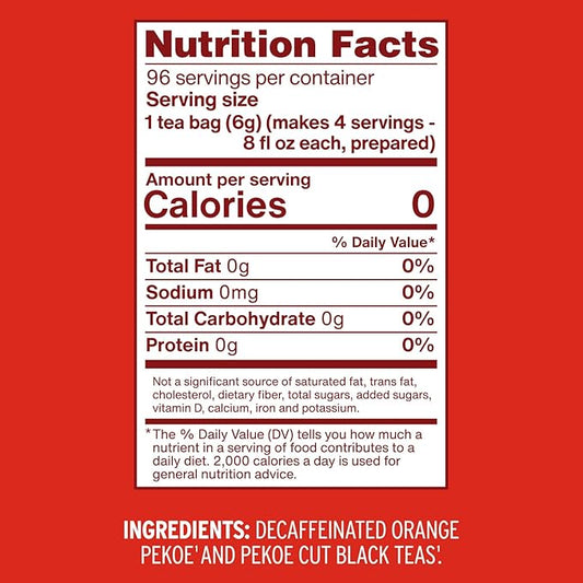 Luzianne Decaffeinated Iced Tea Bags, Family Size, 24ct Box