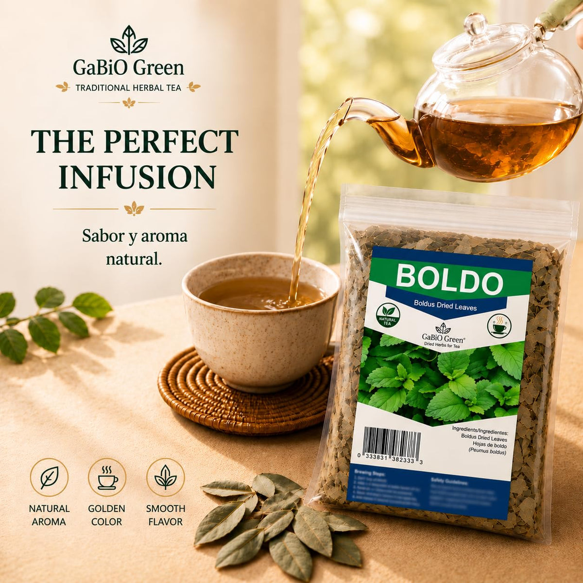 Boldo Herbal tea Dried Leaves, whole Boldo Leaf, Natural Infusion Hojas De Boldo, Peumus Boldus Herbal Tea, Boldo Tea By