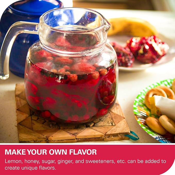 WT Weetee Hibiscus Tea Bags, Made with 100% Pure Hibiscus Flowers, Natural Caffeine-free Herbal Tea, Tangy & Refreshing, Brew Hot or Iced