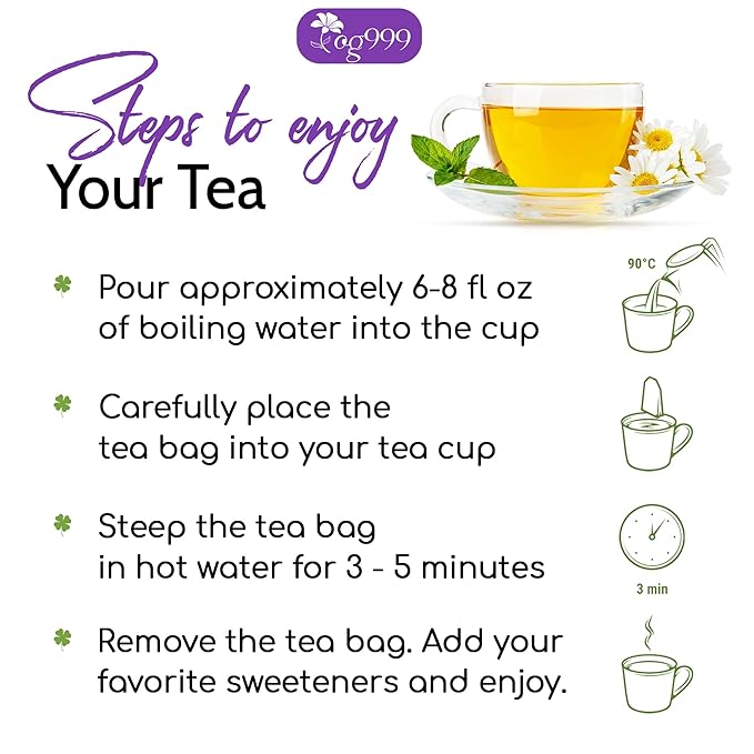 120 Lavender Flower Tea Bags, 100% Natural & Pure. Loose Flower Lavender Herbal Tea. No Sugar, No Caffeine, No Gluten, Vegan.