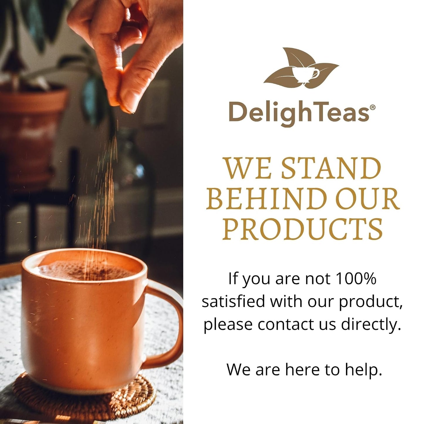 DelighTeas Organic Masala Chai Powder | Caffeine free, Unsweetened, Vegan, Keto | Ayurvedic Digestive Support blend for Chai Spice Tea | 100 Servings, 4oz
