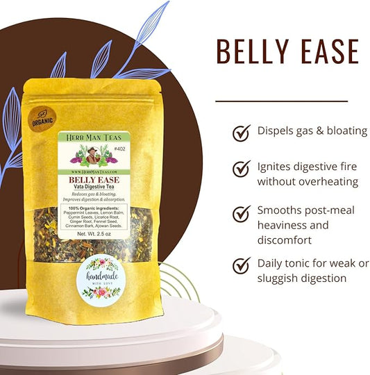 DIGESTIVE TEA for gas, bloating & weak digestion formulated by master herbalist Khabir - 100% Organic, non-GMO, no additives