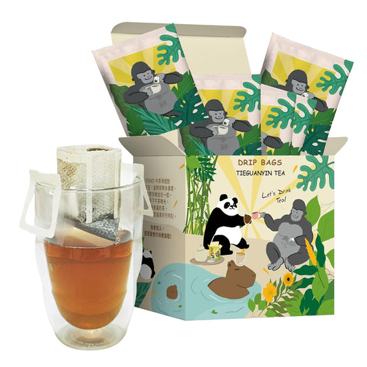 Fonming Tea Tieguanyin Oolong Tea Drip Bags, Quick Brewing Design, 7 Count Box, Whole Leaf Quality, Individual Tea Bags