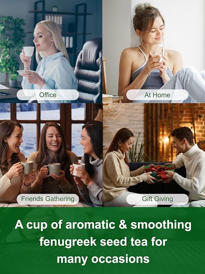 TeeLux Fenugreek Tea Bags, Natural Whole Fenugreek Seed Tea, Mellow & Smooth taste, Caffeine Free, 100 Count