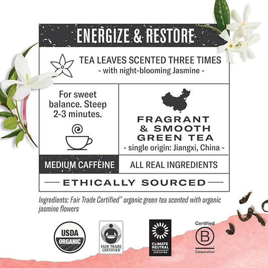 Numi Organic Green Tea Variety Pack, 18 Count Box (Pack of 3), 52 Tea Bags Total