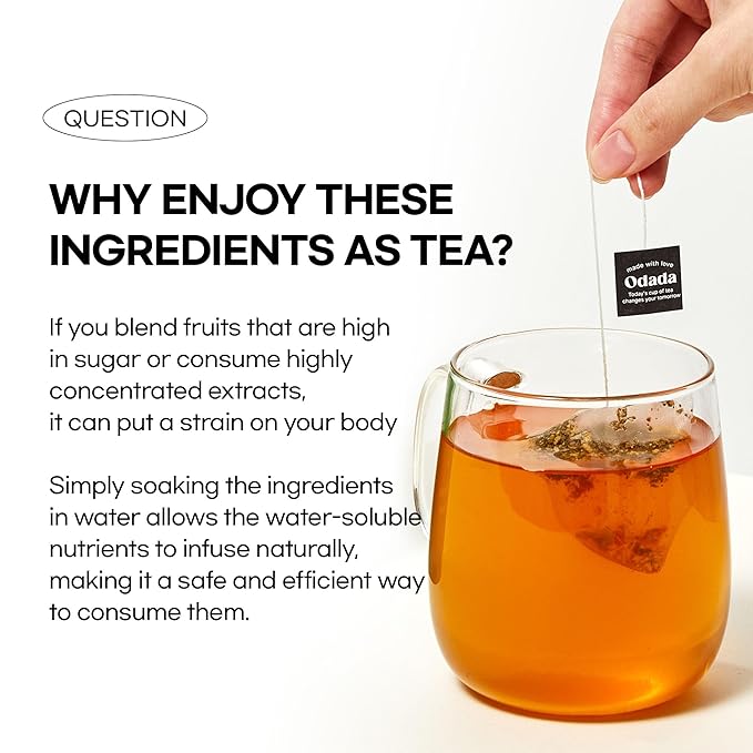 Odada Sweet Orange Tea - Rooibos, Orange Peel & Schisandra Berry Blend, Bright Citrus Hydration & Natural Antioxidant K-Wellness Drink, Caffeine-Free, Zero Sugar, 24 Tea Bags