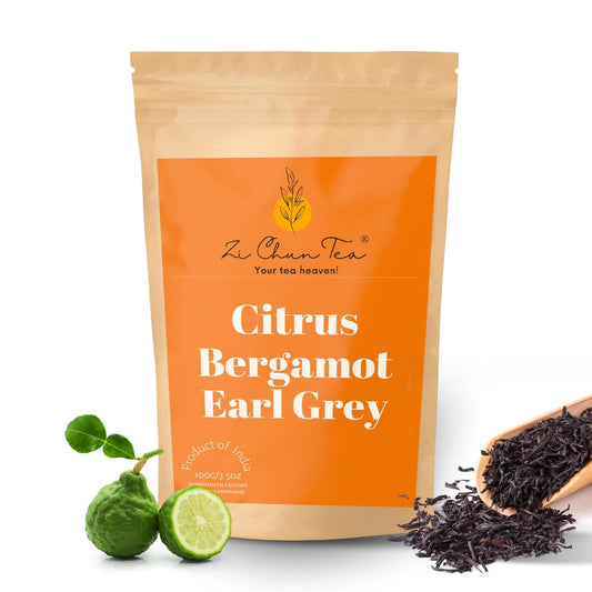 Bergamot Earl Grey Tea Loose Leaf | Made with Extra Whole Bergamot Pieces (Not Oil), Premium Assam Black Tea, Bold Citrus Flavor, Non-GMO, No Artificial Ingredients | 8.8 oz