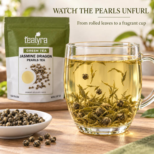 Tealyra | Imperial Jasmine Dragon Pearls Green Tea, 220g (8 oz)