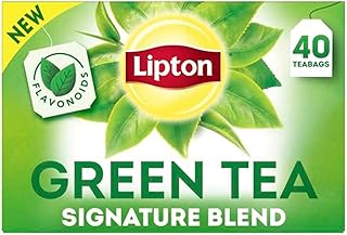 Lipton Signature Blend Green Tea Bags, Unsweetened Teabags for Hot Tea or Iced Tea with Caffeine and Flavonoids, 40 Total Tea Bags