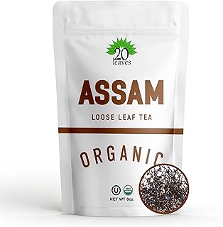 Assam Loose Leaf Black Tea - 100% Certified Organic - 8oz Pouch - Resealable Bag - 1 Pack