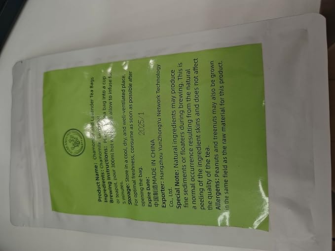 HANFANGLING Chamomile and Lavender Herbal Tea Stress Relief Support Sleep - Savor the Floral Scent 20 tea bags 0.85oz