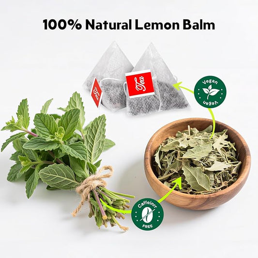 Lemon Balm Tea, Natural Lemon Balm Herbal Tea Bags for Calming and Digestion Support Caffeine-free - (100 Count