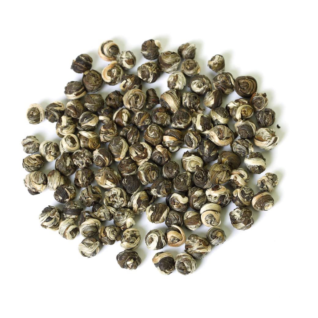 GOARTEA - Jasmine Dragon Pearls - 100g / 3.5oz Nonpareil Supreme Grade - Jasmine Pearl Green Tea - Chinese Green Tea Loose Leaf