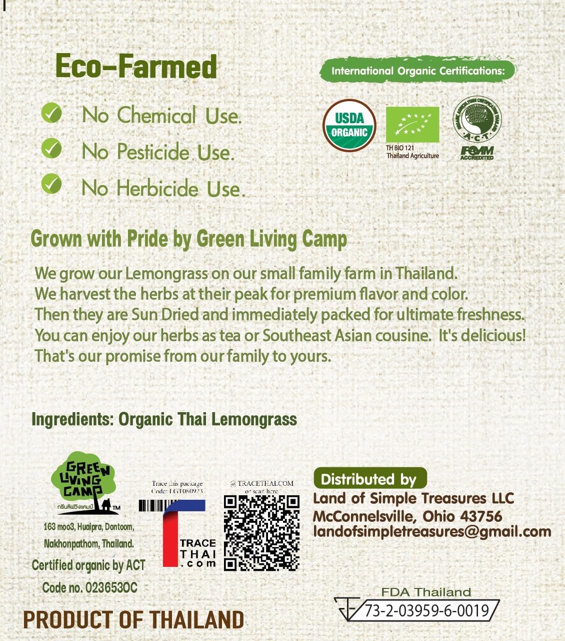 Organic Lemongrass Tea Bags - 40 Natural Corn Fiber Sachets - for Hot or Cold Drinks - Caffeine Free