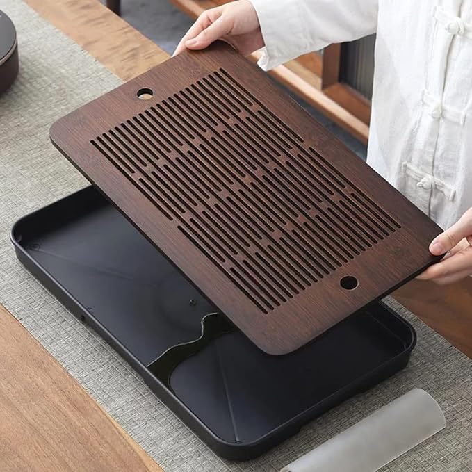 17 Inch Large Bamboo Chinese Gongfu Tea Tray Table Box with Water Storage for Kungfu Kung fu Tea Set