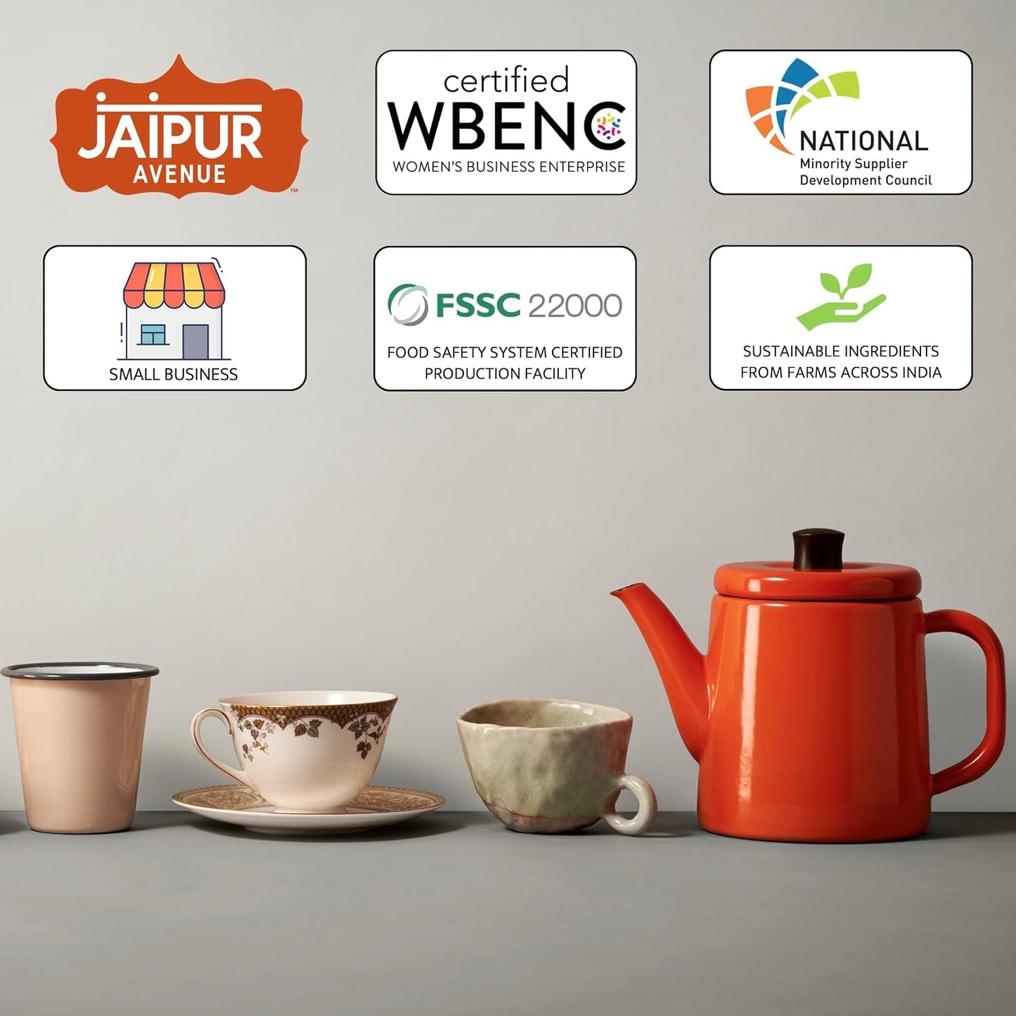 Jaipur Avenue Variety Chai Tea Mix Crafted with All-Natural Assam Black Tea, Cardamom, Cane Sugar, and Premium Dry Milk - Preservative-Free, Gluten-Free, Authentic Indian Chai Tea Latte - (12 Count)