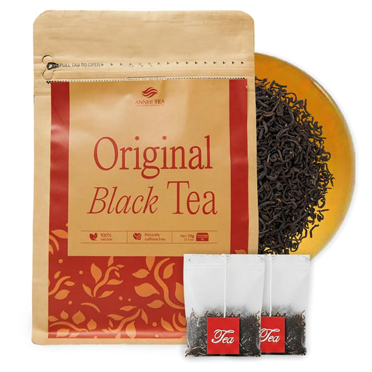 ANNHI TEA Original Black Tea - 24 Individually Wrapped Tea Bags, Loose Leaf, Smooth, Flavourful & Robust with Notes of Honey, Enjoy Hot or Iced, Natural Vietnamese Tea Pack