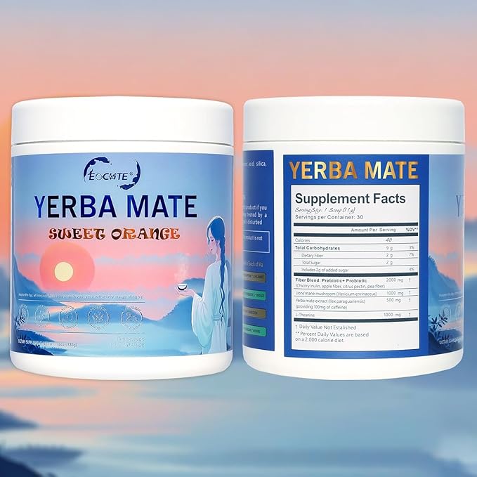 Yerba Mate Instant Tea Powder Magic, 3-in-1 Super Drink Sweet Orange Boost Energy, Focus, Immunity and Gut Health Powered by Nootropics, Prebiotics and Probiotics zempic weight loss