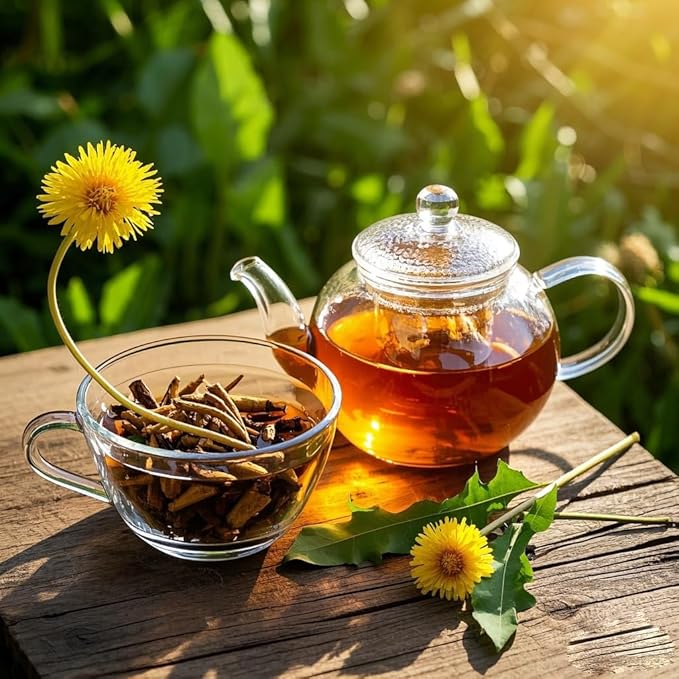 JINQI 2bottles Dandelion Root Tea- 蒲公英根茶10.58oz/300g(5.29oz/150g*2), Taraxacum Root Radix Taraxaci Root, Clearing Heat, Holiday Gifts, Tea Gifts