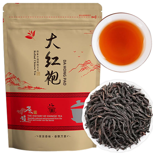 XIXICHA Da Hong Pao Tea Oolong Tea Loose Leaf Big Red Robe Tea Dahongpao Wuyi Rock High Mountain Oolong Natural Loose Leaf Toasted Aroma (96 cups)大红袍 乌龙茶 武夷岩茶 4.23oz/120g