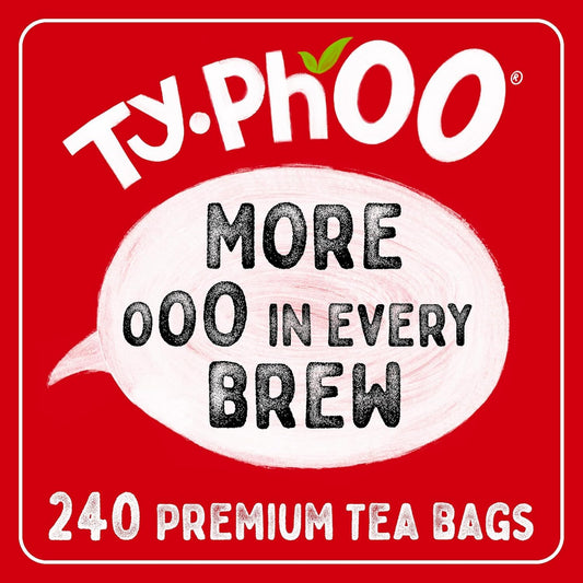 Typhoo Tea Bags, 240 Premium Black Tea Bags, Full Flavored English Tea, Ethically Sourced Tea Leaves, Packed in the UK, Refreshing Everyday Blend.