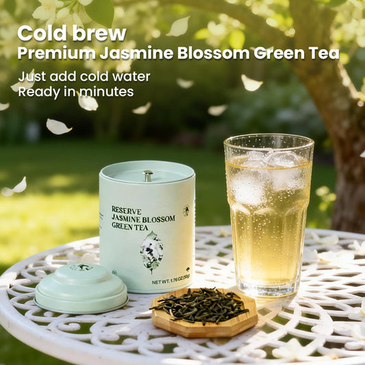 Chayan Jasmine Blossom Green Tea Loose Leaf, Premium Loose Leaf Jasmine Green Tea, Scented with Jasmine Blossoms, Pleasant Aroma and Tonic Effect, Hot or Iced Brew, 1.76oz (50g) Tin