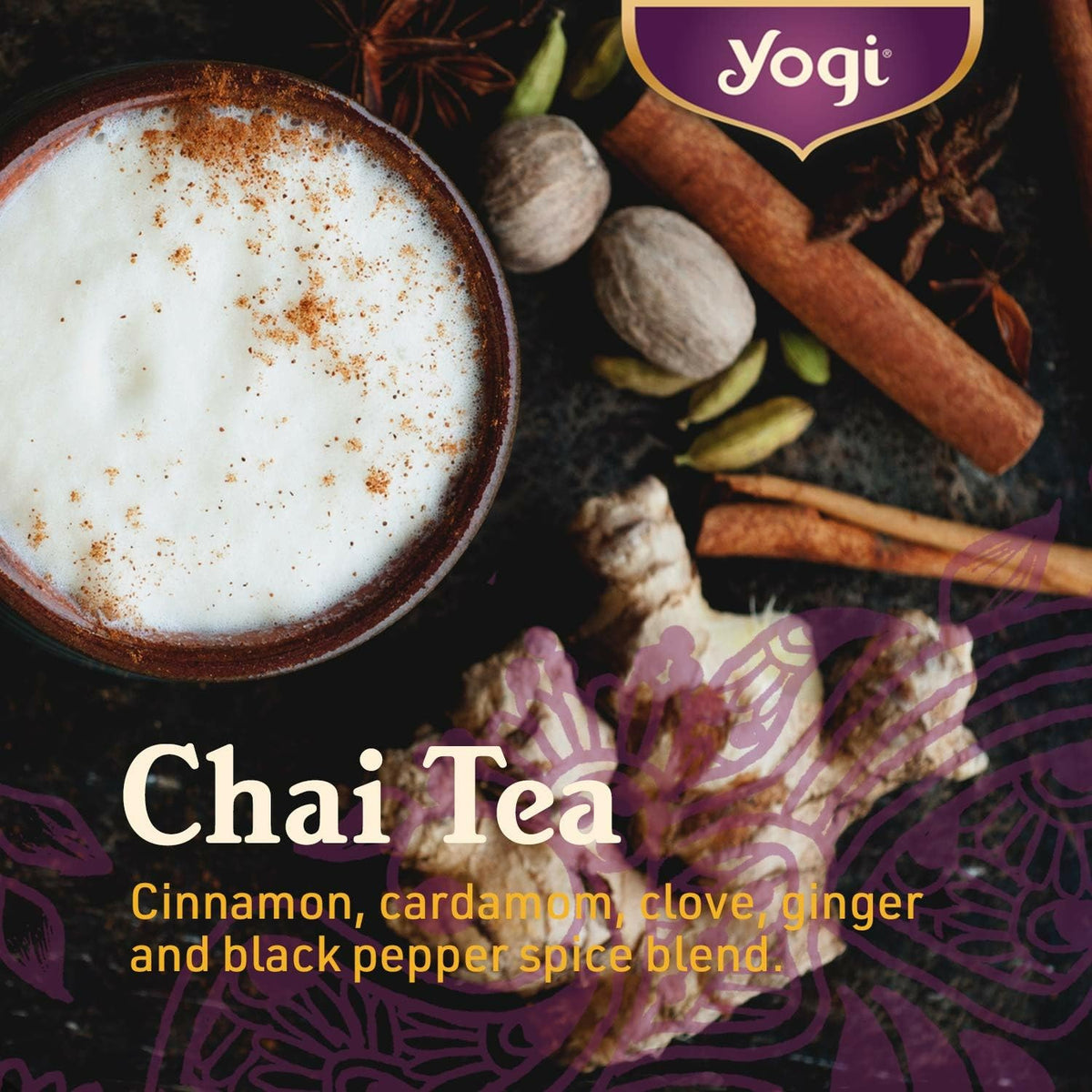 Yogi Honey Chai Turmeric Vitality Tea, 16 Tea Bags (4 Pack)