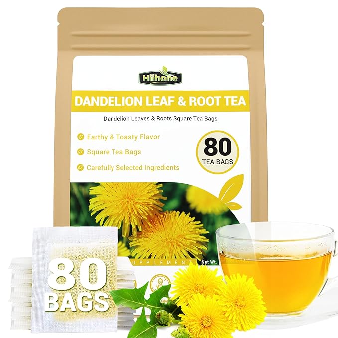 Dandelion Leaf & Root Herbal Tea-Caffeine-free herbal tea,No Sugar,80 Teabags