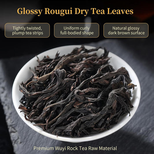 Yuexi Wuyi Mountain Rougui Oolong Tea 4.23oz/120g Authentic Rock Tea 肉桂岩茶 | Deep Roasted Chinese Cliff Tea with Cinnamon Aroma, Dahongpao Wuyi Oolong Tea for Daily Brewing