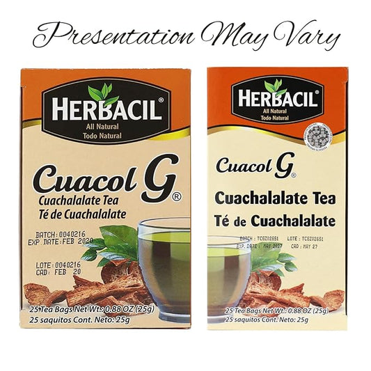 Herbacil Te de Cuachalalate, 2-pack of 25 tea bags per box (50 bags)