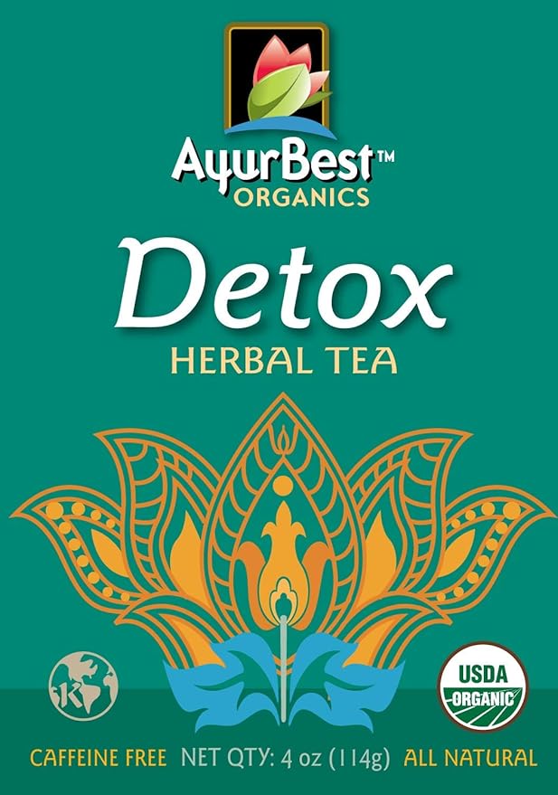 AyurBest Detox Herbal Tea USDA Certified Organic, Net Wt. 4 oz (114g), Loose Tea with Raw Dandelion, Echinacea & Tulsi