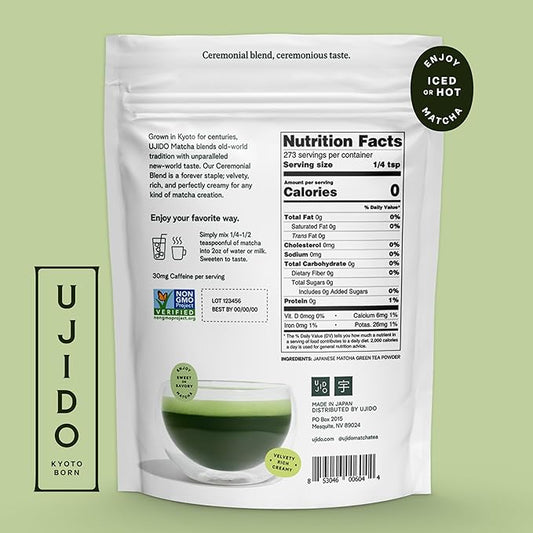 Ujido The Path of Zen Japanese Matcha Green Tea Powder Ceremonial Blend (12 oz)