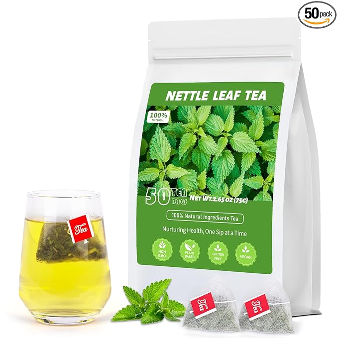 Nettle Leaf Tea, 100% Natural Nettle Leaf Leaves, Support Joint Health. No Nugar/Gluten/Caffeine(1 Pack/50 Bags)