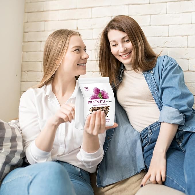 Milk Thistle Tea Bags - 60bags/6.4 OZ 100% Pure & Natural Roasted Milk Thistle Seeds Herbal Tea, Caffeine Free, No Additives, No Sugar, Non-GMO