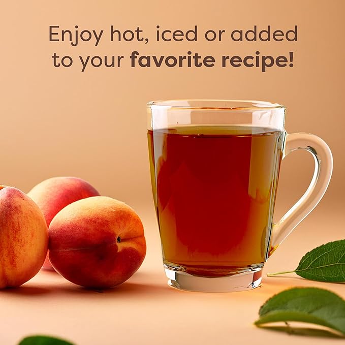 Waka Instant Black Tea Mix, Peach Flavored - 100% Tea Leaves, No Additives, Unsweetened Sample/Travel Size Tea Powder - Easy Quick Hot and Iced Teas, Up to 20 Cups or 5 Quarts (.45oz)
