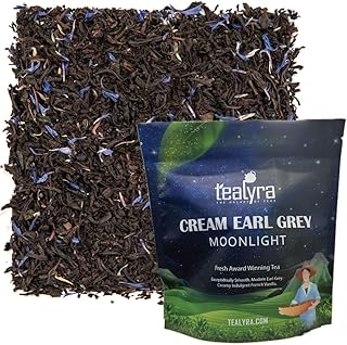 Tealyra - Cream Earl Grey Moonlight - Luxurious Loose Leaf Black Tea - Citrusy Bergamot with French Vanilla - All Natural, Medium Caffeine, 200g (7-ounce)