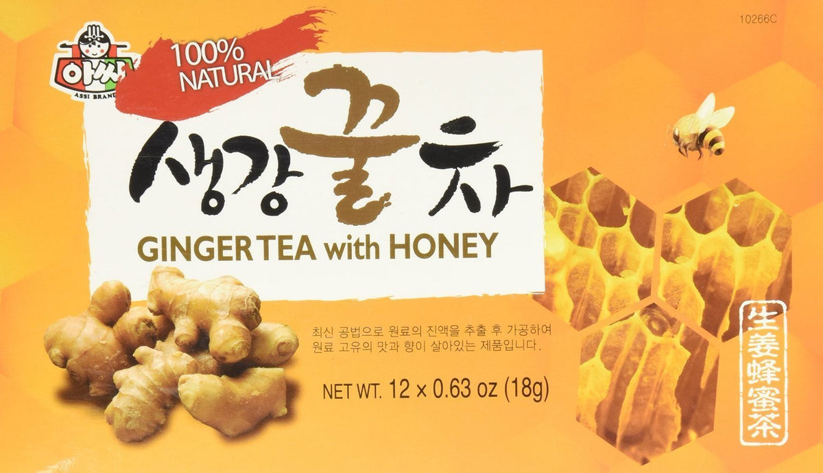 Assi Instant Ginger Tea with Honey, 12 bags x 0.63oz (2 Packs)