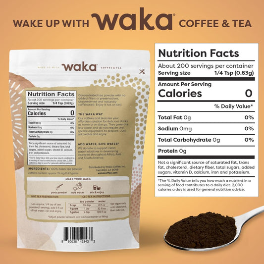Waka Instant Black Tea Mix, Classic Unlfavored and Unsweetened, 4.5 oz