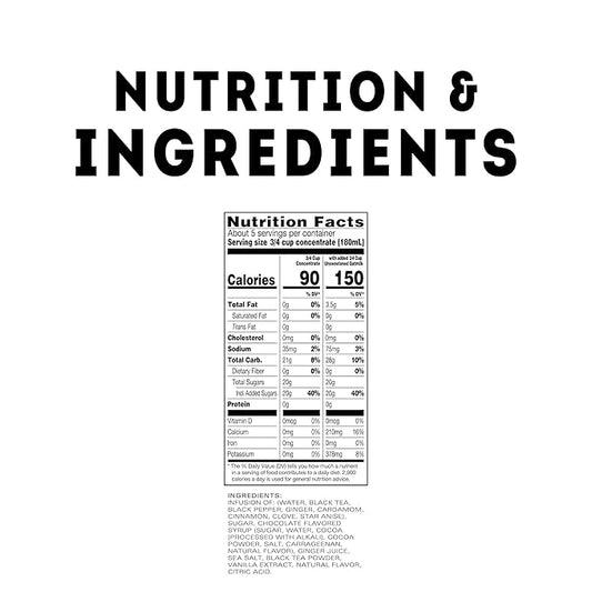 TAZO Chocolate Chai Latte, Flavored Black Tea Concentrate, 32 Fl Oz Carton (Pack of 2)