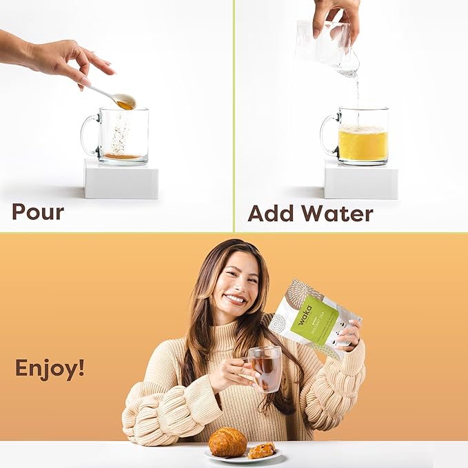 Waka Instant Tea — Concentrated Green Tea Powder Sample Bundle — No Sugar Added & Unsweetened — 100% Tea Leaves — 6 X 0.45 oz Sample Packs For Hot or Iced Tea