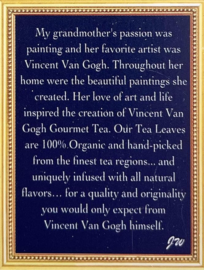 Vincent Van Gogh Organic Earl Grey Tea - Tin of 20 Sachets (Limited Edition)